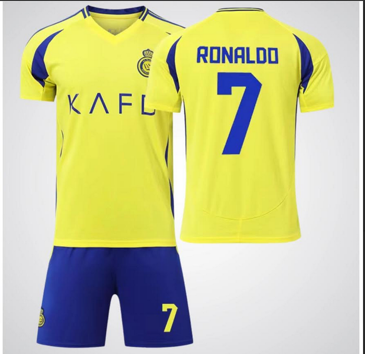 Men 7 Ronaldo yellow soccer 2025 Jersey